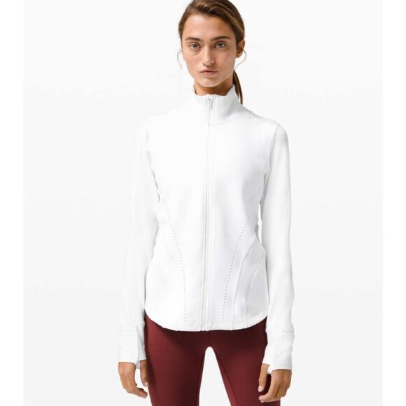 Lululemon Flash Forward Full Zip Jacket in White Size 6 - Picture 1 of 12